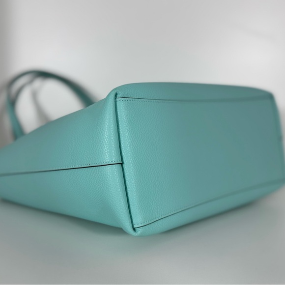 COACH Day Tote Bag in Aqua Blue & Matching Flower Charm - Picture 11 of 14